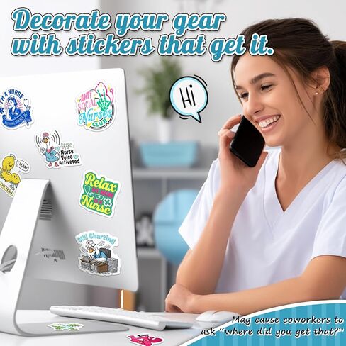 200 Pcs Funny Nurse Stickers for Laptop, Cups, Planner, and Computer – Nurse Gifts for Women and Healthcare Workers, Cute Healthcare Stickerss in Kuwait
