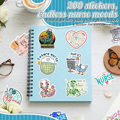 200 Pcs Funny Nurse Stickers for Laptop, Cups, Planner, and Computer – Nurse Gifts for Women and Healthcare Workers, Cute Healthcare Stickerss in Kuwait