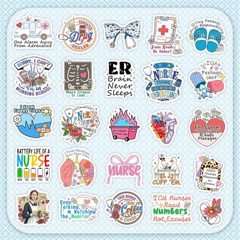 200 Pcs Funny Nurse Stickers for Laptop, Cups, Planner, and Computer – Nurse Gifts for Women and Healthcare Workers, Cute Healthcare Stickerss in Kuwait