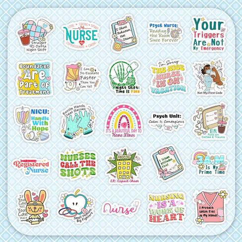 200 Pcs Funny Nurse Stickers for Laptop, Cups, Planner, and Computer – Nurse Gifts for Women and Healthcare Workers, Cute Healthcare Stickerss in Kuwait