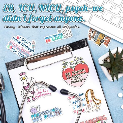 200 Pcs Funny Nurse Stickers for Laptop, Cups, Planner, and Computer – Nurse Gifts for Women and Healthcare Workers, Cute Healthcare Stickerss in Kuwait