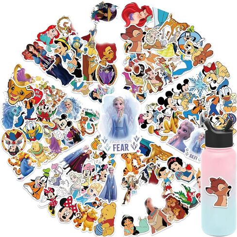 100Pcs Disney Princess Character Themed Waterproof Stickers in Kuwait