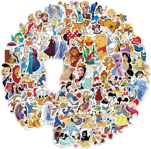 100Pcs Disney Princess Character Themed Waterproof Stickers in Kuwait