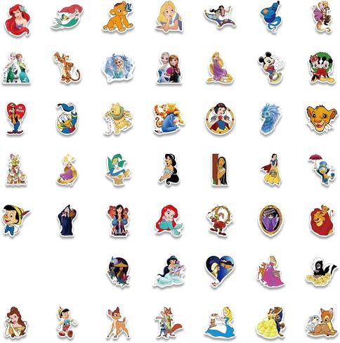 100Pcs Disney Princess Character Themed Waterproof Stickers in Kuwait