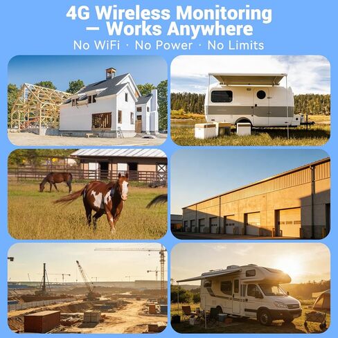 4G LTE Cellular Security Camera Wireless, No WiFi Needed Solar Wireless Outdoor Camera, PIR Motion Sensor, 2K HD Color Night Vision, Remote Access, 2-Way Audio, Pan and Tilt,Black in Kuwait