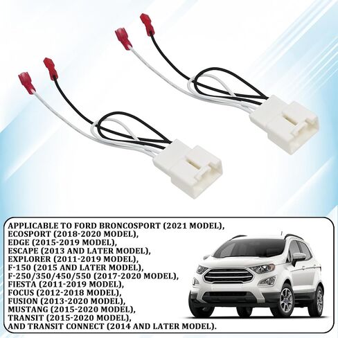 4PCS 72-5602 Car Door Speaker Adapter Wiring Harness, Audio Wire Cable Connector Plug, Compatible with Ford Focus F-150 F-250 EcoSport Explorer Escape & Mazda 3 CX-3 CX-5 CX-9 Speaker in Kuwait