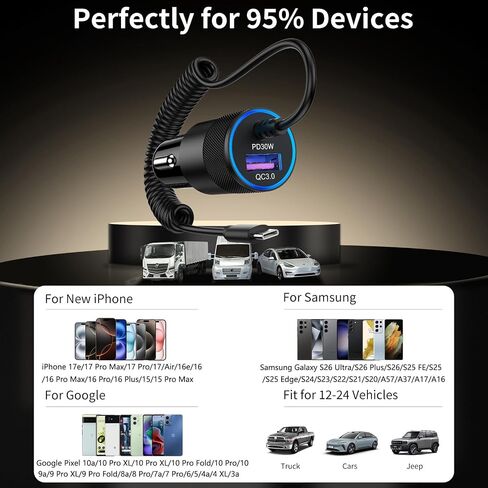USB C Android Car Charger Fast Charging Compatible with Motorola Razr Ultra in Saudi Arabia