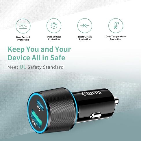 5 Pack 38W USB C Car Charger, Cigarette Lighter Adapter for iPhone/Android in Kuwait