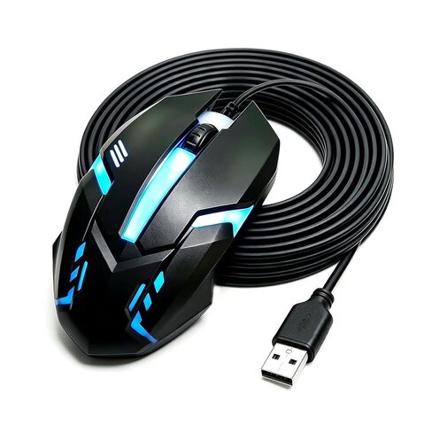 USB A 12FT Wired Mouse for Mac and Windows -1600DPI Simple 3 Keys Wired Computer Mouse, Wired, Scroll Wheel Layout with Long Lines - Plug & Play for Laptops, PC Desktops, Laptops in Saudi Arabia