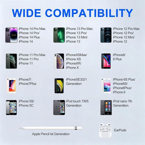 Flat iPhone Charger with Stand - MFi Certified 30W PD USB-C to Lightning Cable with Invisible Holder - 90 Degree Lightning Cable for iPhone 14-8, iPad - Sideways iPhone Charger for Gaming & Streaming in Kuwait