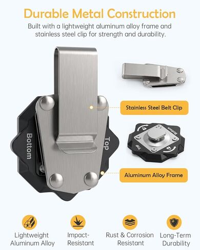 WEIGUZC Metal Clip Mount Compatible with Axon Taser Body Camera 2/3/4, Bodycam Holder for Belt, Vest & Uniform Webbing, Quick Release Rotating Camera Mount, Heavy Duty Metal Camera Mount Clamp in Saudi Arabia