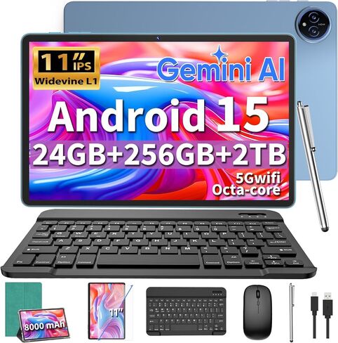 2026 11 inch Tablet, Android 15 Tablet with Keyboard, 24GB+256GB+2TB Expand in Kuwait