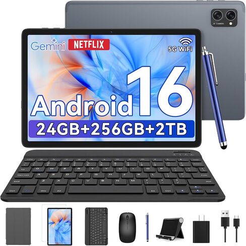 Tablet, Android 16 Tablet with Keyboard, 24GB +256GB/2TB, Gemini Ai 3.5 in Kuwait