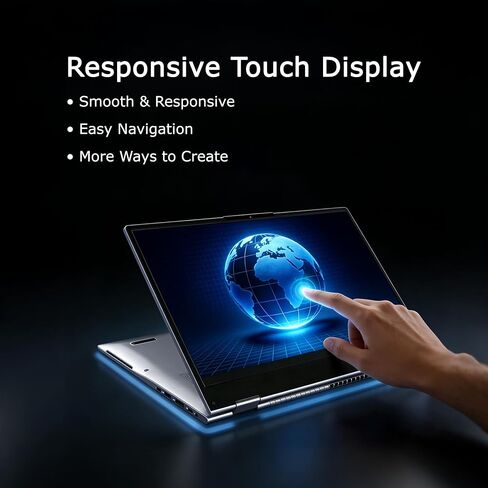 15.6" 2-in-1 Touchscreen Laptop Computer, AMD A9 Processor(up to 3.2GHz), 16GB RAM 512GB SSD, Convertible Notebook with IPS FHD Display, WiFi, USB-C, Win11 Laptop for Work, Study & Home in Kuwait