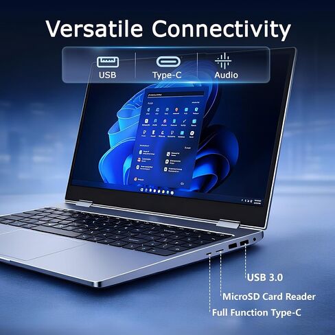 15.6" 2-in-1 Touchscreen Laptop Computer, AMD A9 Processor(up to 3.2GHz), 16GB RAM 512GB SSD, Convertible Notebook with IPS FHD Display, WiFi, USB-C, Win11 Laptop for Work, Study & Home in Kuwait