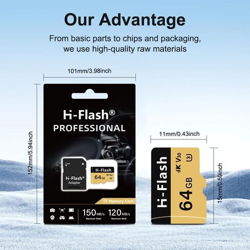 64GB TF Card U3 V30 4K - 5 Pack, Memory Card High Speed Up to 150MB/s, High Speed TF Memory Card with Adapter for Dash Cam, Security Camera, Tablet, Phone, Action Camera.(64G U3 V30 X5, 64) in Kuwait