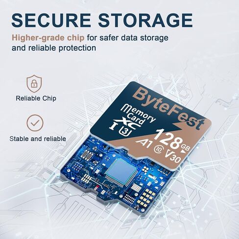 TF Card 128GB with Adapter，Class 10 UHS-I U3 A1 C10 V30 High Speed，4K UHD Video, Flash Memory Card for Camera/Monitor/Gaming Console/Drone/Dash Cam/Android Phone/Tablet in Saudi Arabia