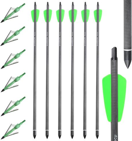 Crossbow Bolts 15 Inch Archery Carbon Crossbow Arrows with 100 Grain Removable Tips and Moon Nocks Hunting Archery Arrows 6/12pcs in Kuwait