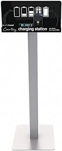 KwikBoost® Phone Charging Station Floor Stand, School Charging Kiosk with Lightning and USB-C Cables for Classrooms Libraries Campuses in Kuwait