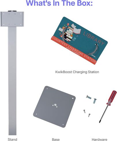 KwikBoost® Phone Charging Station Floor Stand, School Charging Kiosk with Lightning and USB-C Cables for Classrooms Libraries Campuses in Kuwait