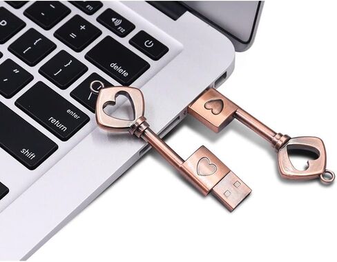 64GB USB 3.0 Flash Drive,Cute Key USB Flash Drive with Heart Shape,High Speed Up to 100MB/S Keychain exFat Thumb Drive Jump Drive Gift for Anniversary/Birthday/Photographer/Wedding in Kuwait