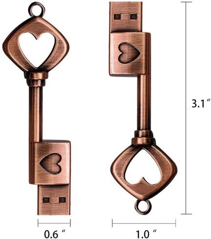 64GB USB 3.0 Flash Drive,Cute Key USB Flash Drive with Heart Shape,High Speed Up to 100MB/S Keychain exFat Thumb Drive Jump Drive Gift for Anniversary/Birthday/Photographer/Wedding in Kuwait