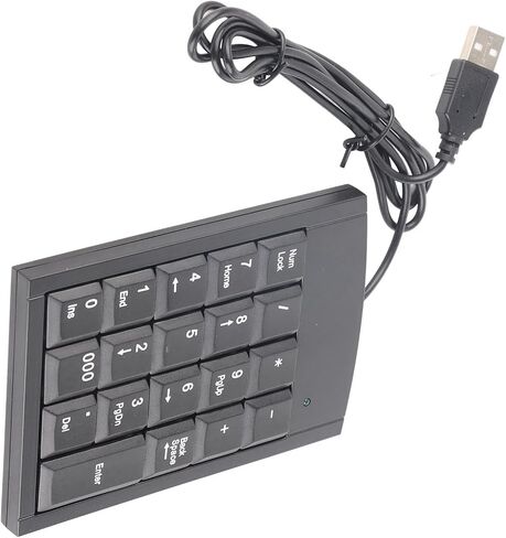 Antislip USB Numeric Keypad, Compact and Lightweight, Perfect for Data Entry on Laptops and Desktops, Stylish Black in Kuwait
