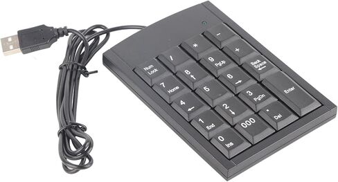 Antislip USB Numeric Keypad, Compact and Lightweight, Perfect for Data Entry on Laptops and Desktops, Stylish Black in Kuwait