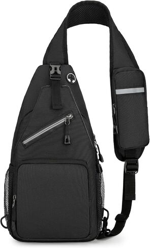 Sling Bag Backpack with Phone Pocket for Men Women, Crossbody Chest Bags with Side Pockets, Casual Daypack for Traveling Outdoor Hiking, Black in Kuwait