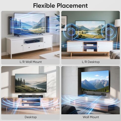 Sound Bar for Smart TV, 2‑in‑1 Detachable, 31" 80W Surround Sound in Kuwait