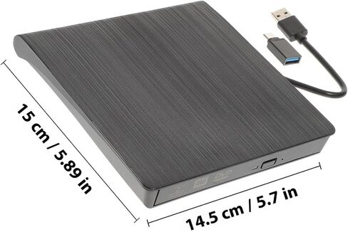 MAGICLULU External Slot Load CD DVD Rw Optical Drive USB 3.0 Burner Recorder Drive with Disc Tray Design and USB Powered Portable Compatible with Laptops and Desktops in Kuwait
