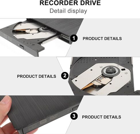 MAGICLULU External Slot Load CD DVD Rw Optical Drive USB 3.0 Burner Recorder Drive with Disc Tray Design and USB Powered Portable Compatible with Laptops and Desktops in Kuwait