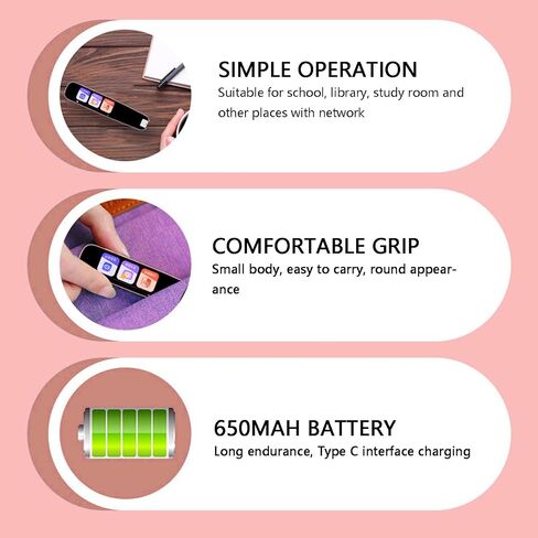 Fafeicy WiFi Scanning Pen Intelligent Reading Pen with ABS Touch Screen Type C Charging 650mAh Battery Sentence and Line Translation for Students Home Classroom Study in Kuwait