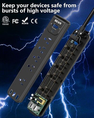 2 Pack Surge Protector Power Strip, 10FT Long Extension Cord in Kuwait