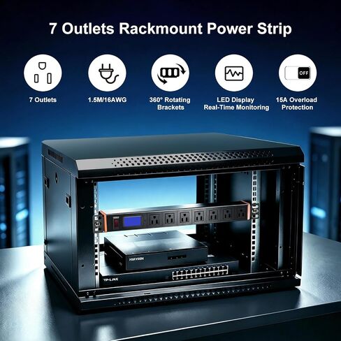 19in 1U Metered PDU Rack Mount Power Strip with Display in Kuwait