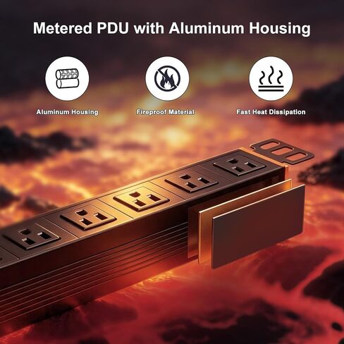 19in 1U Metered PDU Rack Mount Power Strip with Display in Kuwait