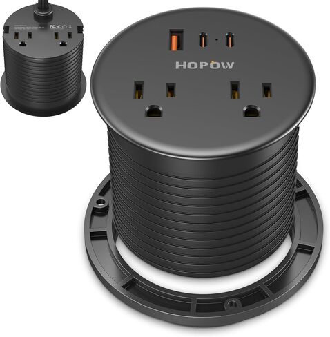 Desk Grommet, Dual-Sided Recessed Power Strip, 4 Outlets 3 USB (2 USB-C) in Saudi Arabia