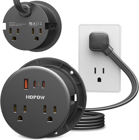 Desk Grommet, Dual-Sided Recessed Power Strip, 4 Outlets 3 USB (2 USB-C) in Saudi Arabia