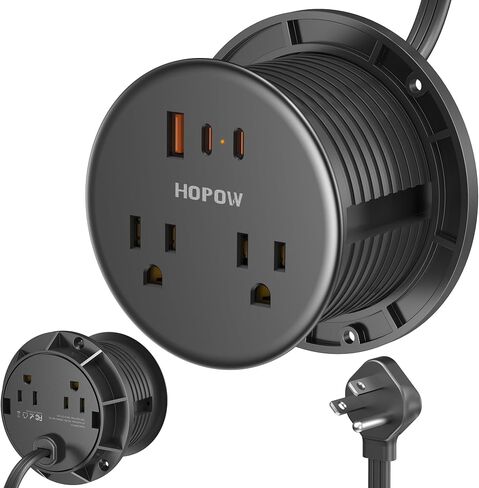 Desk Grommet, Dual-Sided Recessed Power Strip, 4 Outlets 3 USB (2 USB-C) in Saudi Arabia
