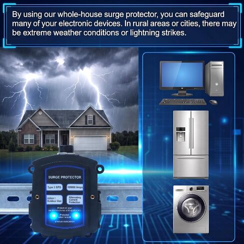 Whole Home Surge Protector, SPD2ULTRA Surge Protector, 108,000Amp Whole-House Surge Protector,120/240V, Indoor/Outdoor,for Breaker Box/Load Center,System Spike and Surge Protection,10 Years Warranty in Saudi Arabia