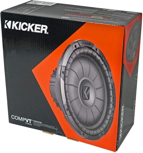 KICKER 43CVT124 COMPVT 800w 12" 4-Ohm SVC Shallow Slim Car Subwoofer Sub CVT12-4 (Renewed) in Kuwait