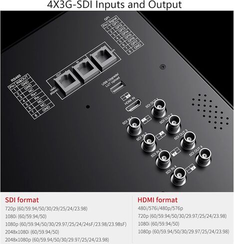 ATEM156S-CO 15.6 inch Multi-Camera Broadcast Monitor with 4x3G-SDI Input Output 1 HDMI in Quad Split Display for Studio Television Production Full HD 1920x1080 (ATEM156S-CO) in Kuwait