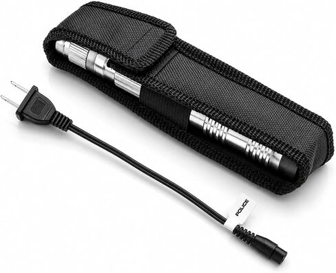 POLICE Stun Gun for Self Defense – M12 Aluminum High Voltage Mini Rechargeable with LED Flashlight, Compact & Heavy Duty – Personal Security for Women & Men – Grey in Kuwait