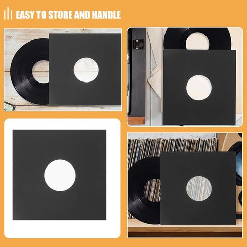 Vinyl Record 12pcs Kraft Paper Protective Sleeves Black in Kuwait
