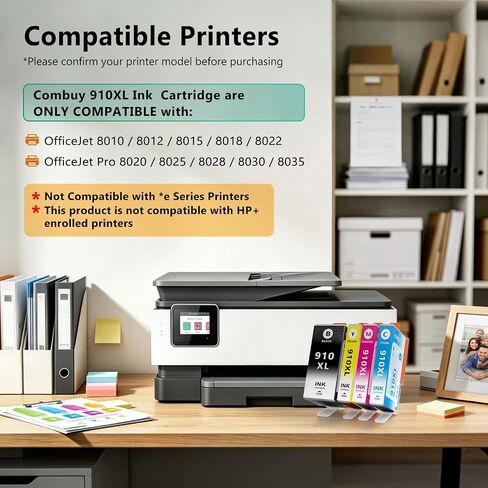 COMBUY 910XL Ink Cartridges Combo Pack Replacement for HP 910XL 910 XL Work for HP 8010, 8012, 8018, 8022, 8020, 8025, 8026, 8028, 8030, 8035 Printer, 4 Pack in Kuwait