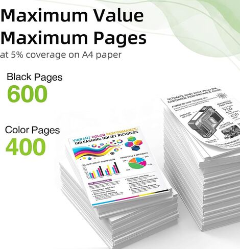 65XL Black Ink Cartridge Replacement for HP 65 XL HP65XL HP65 2 Pack in Kuwait