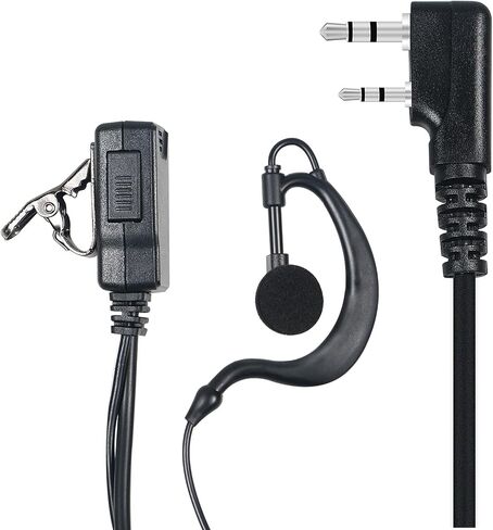 Walkie Talkie Earpiece with Mic PTT 2 Pin G Shape Headset Ear Piece, 5 Pack in Saudi Arabia