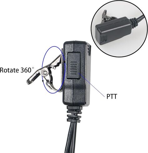 Walkie Talkie Earpiece with Mic PTT 2 Pin G Shape Headset Ear Piece, 5 Pack in Saudi Arabia