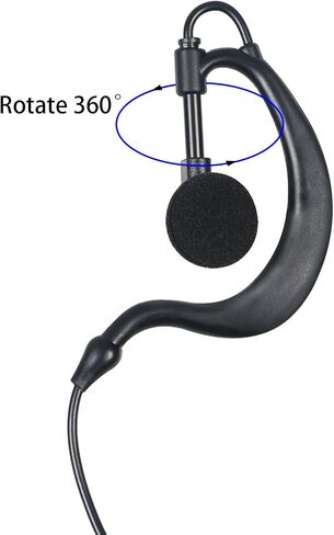 Walkie Talkie Earpiece with Mic PTT 2 Pin G Shape Headset Ear Piece, 5 Pack in Saudi Arabia