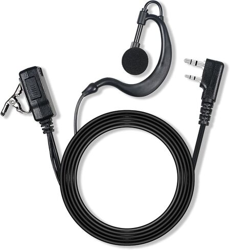 Walkie Talkie Earpiece with Mic PTT 2 Pin G Shape Headset Ear Piece, 5 Pack in Saudi Arabia